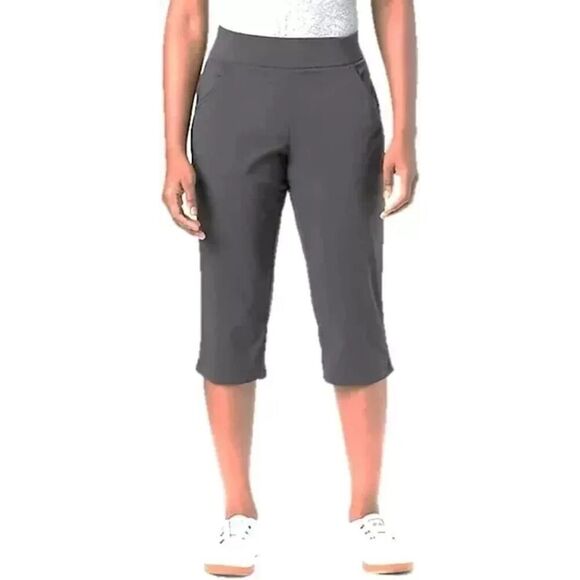 COLUMBIA Omni-Shade Omni-Shield Pull-On Capri Pants Small Grey Bermuda Short NWT - Picture 13 of 14